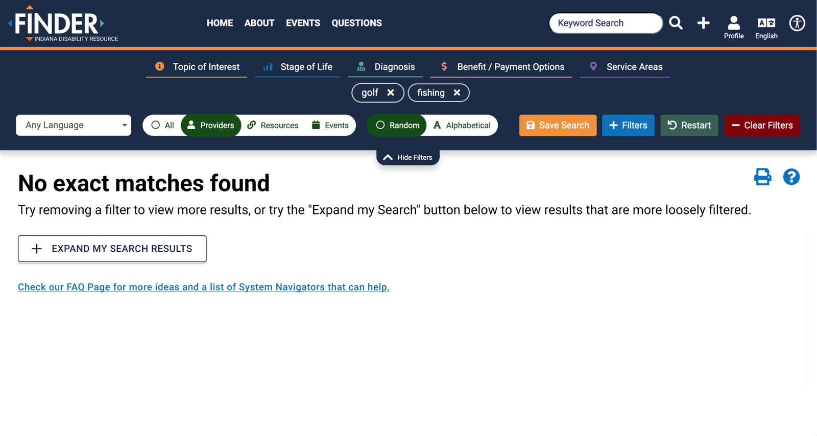 When No Search is Found